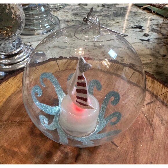 Vtg Nautical Ornament Light-Up Color-Changing Christmas Decoration Glass Globe - Picture 5 of 14